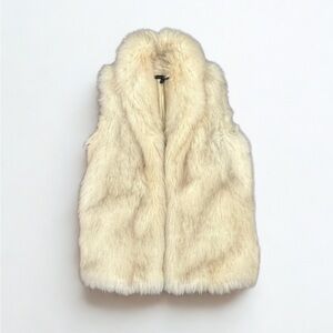 Honey Punch Ivory Faux Fur Vest